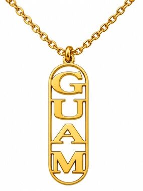 Gold GUAM Pendant Necklace